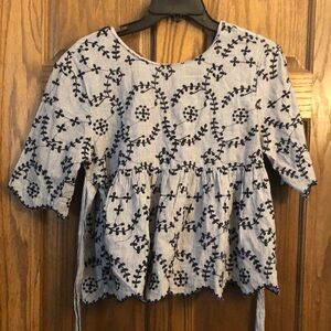 GUC Zara TRF collection embroidered blouse size M